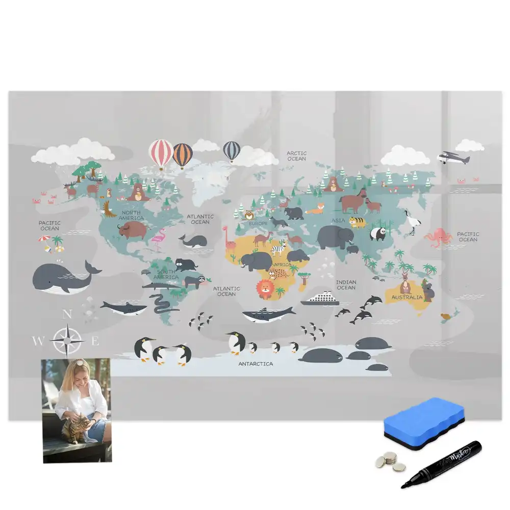 Tableau magnétique pour dessin motif globe animé