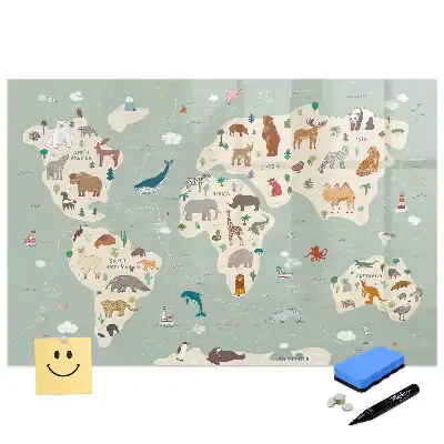 Tableau magnétique éducatif Atlas mondial des animaux