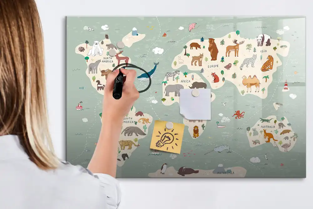 Tableau magnétique éducatif Atlas mondial des animaux