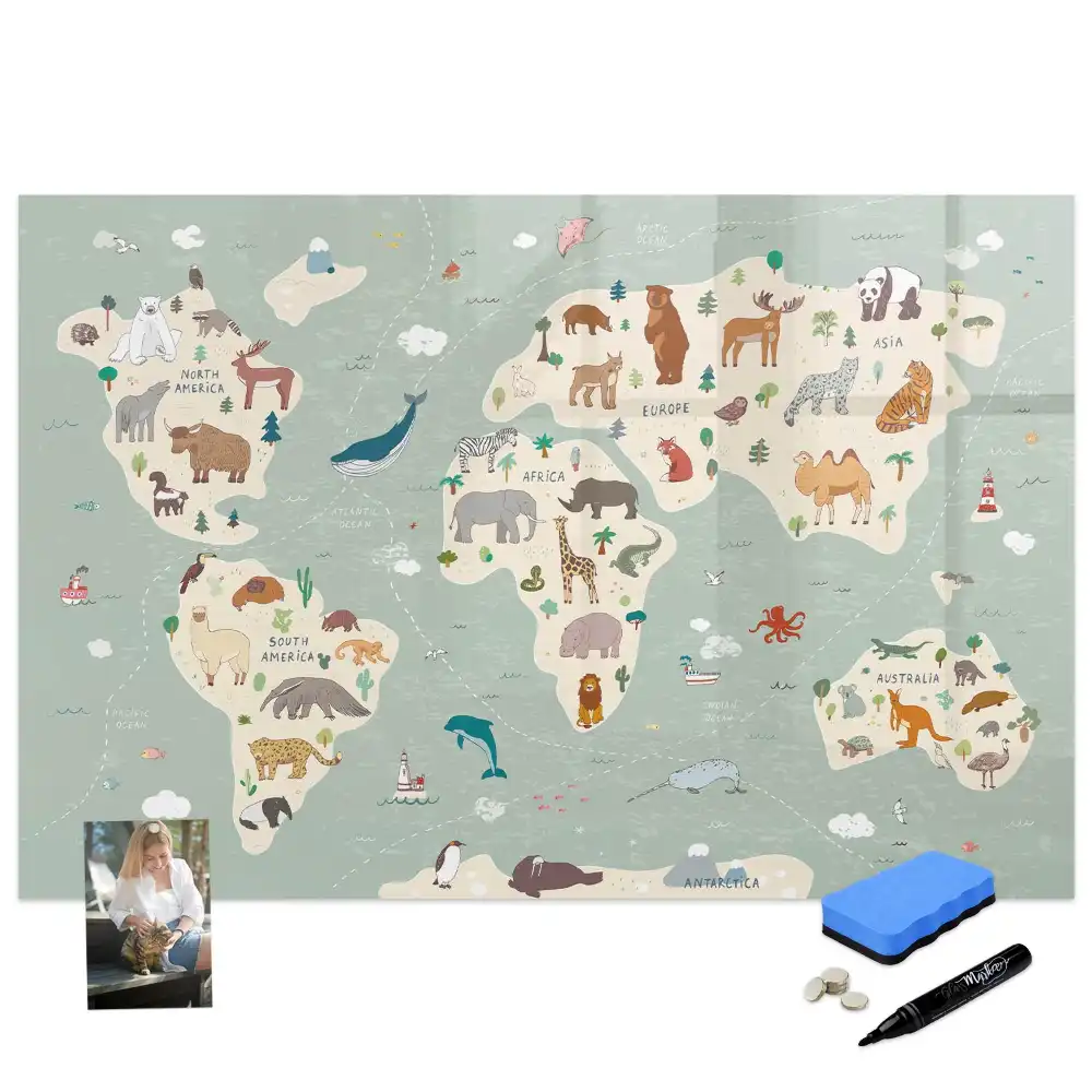 Tableau magnétique éducatif Atlas mondial des animaux