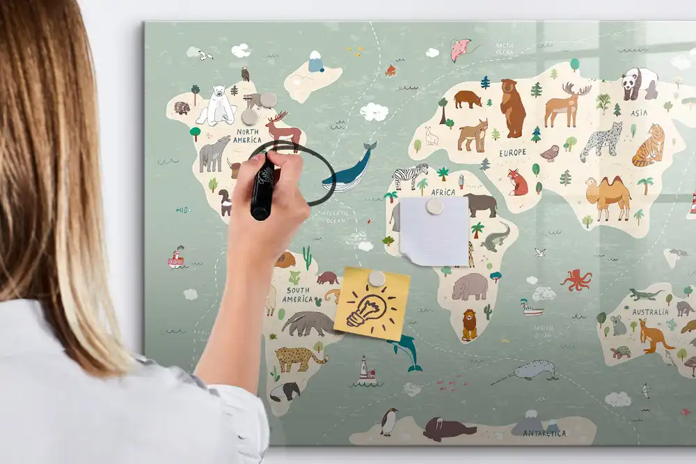 Tableau magnétique éducatif Atlas mondial des animaux