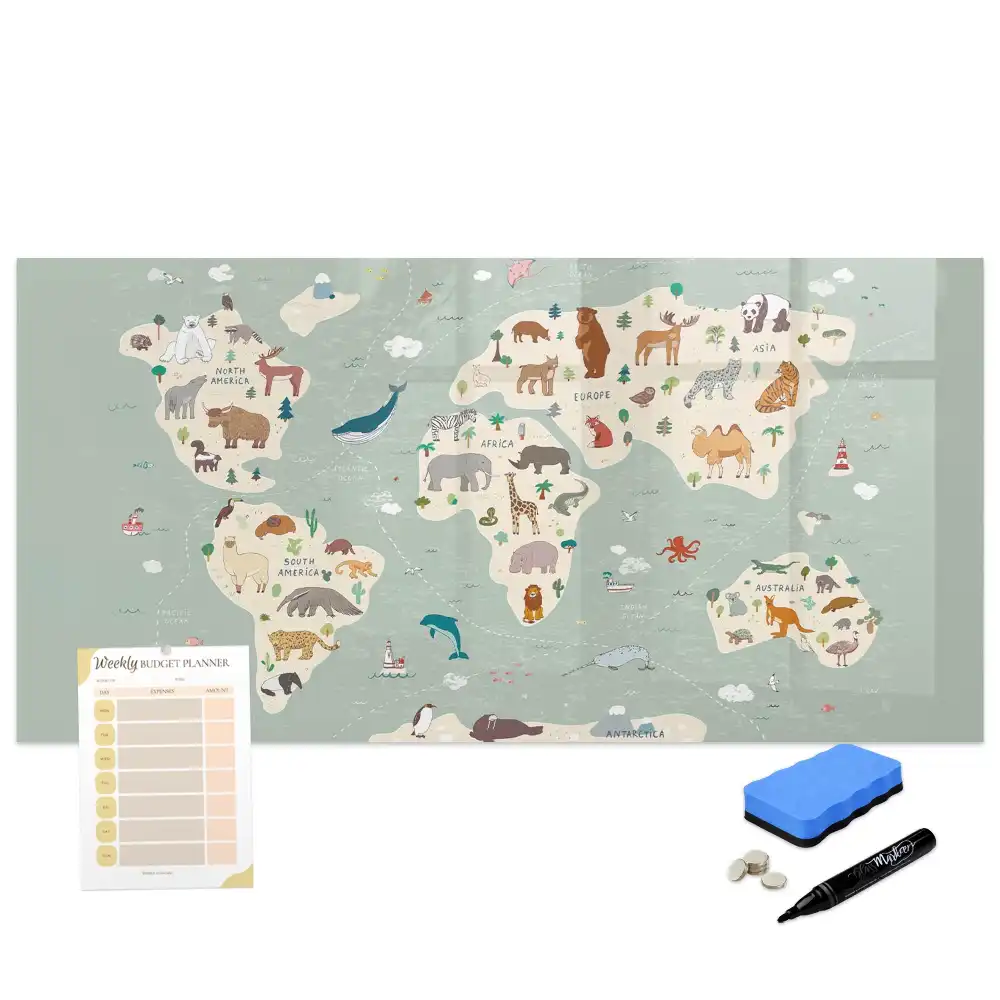 Tableau magnétique éducatif Atlas mondial des animaux