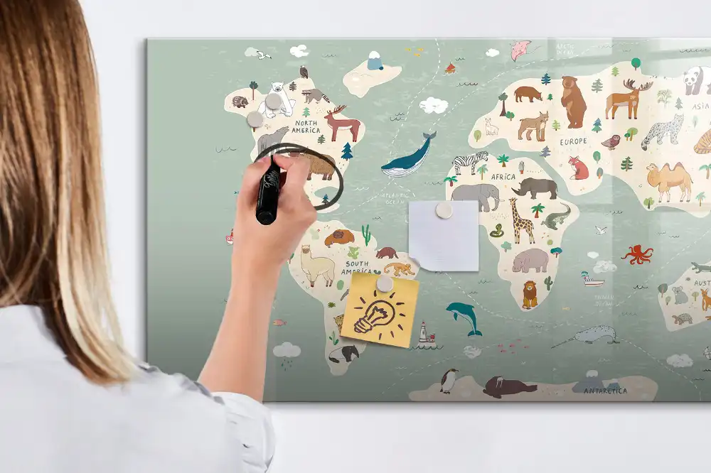 Tableau magnétique éducatif Atlas mondial des animaux