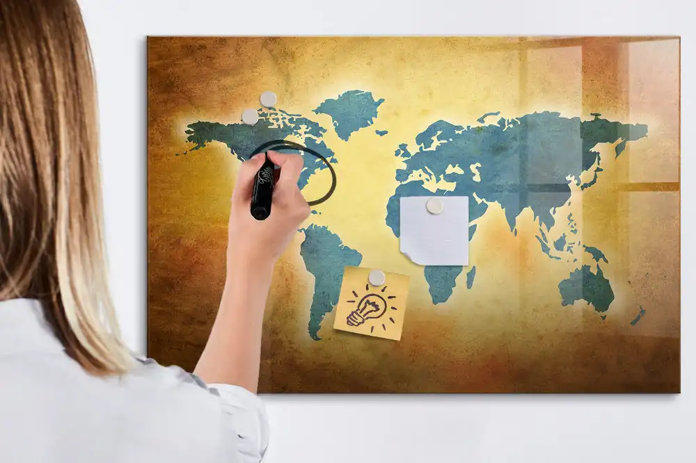Tableau magnétique carte du monde classique