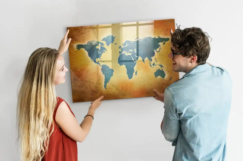 Tableau magnétique carte du monde classique