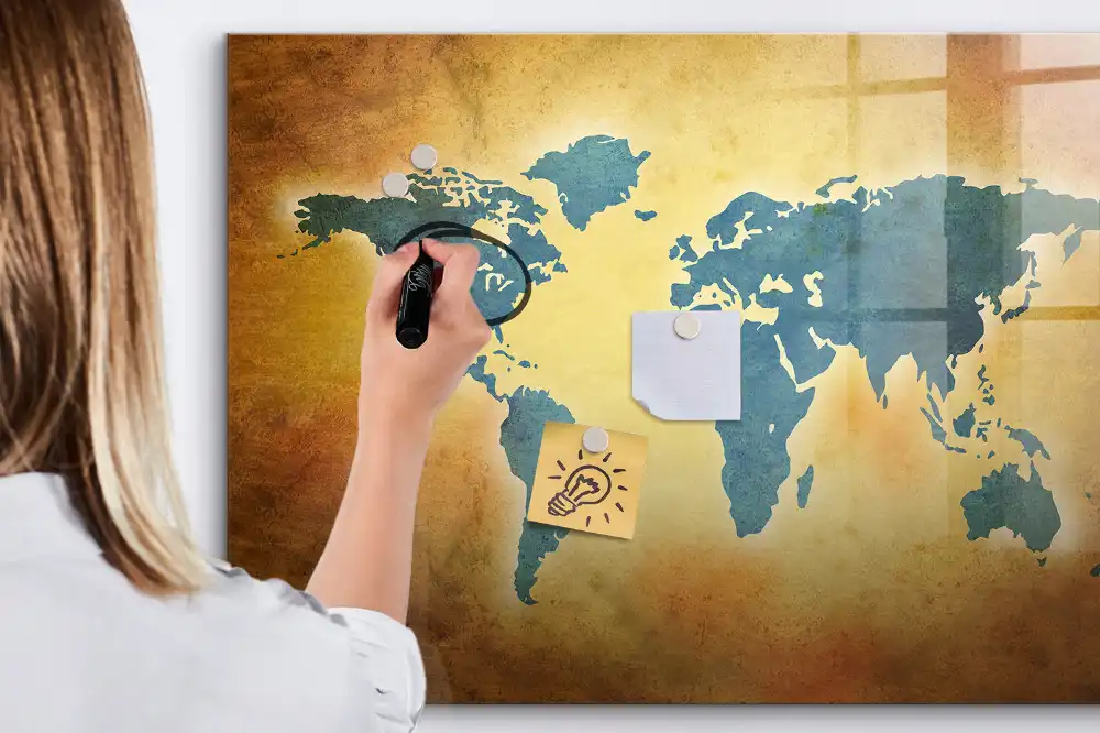 Tableau magnétique carte du monde classique