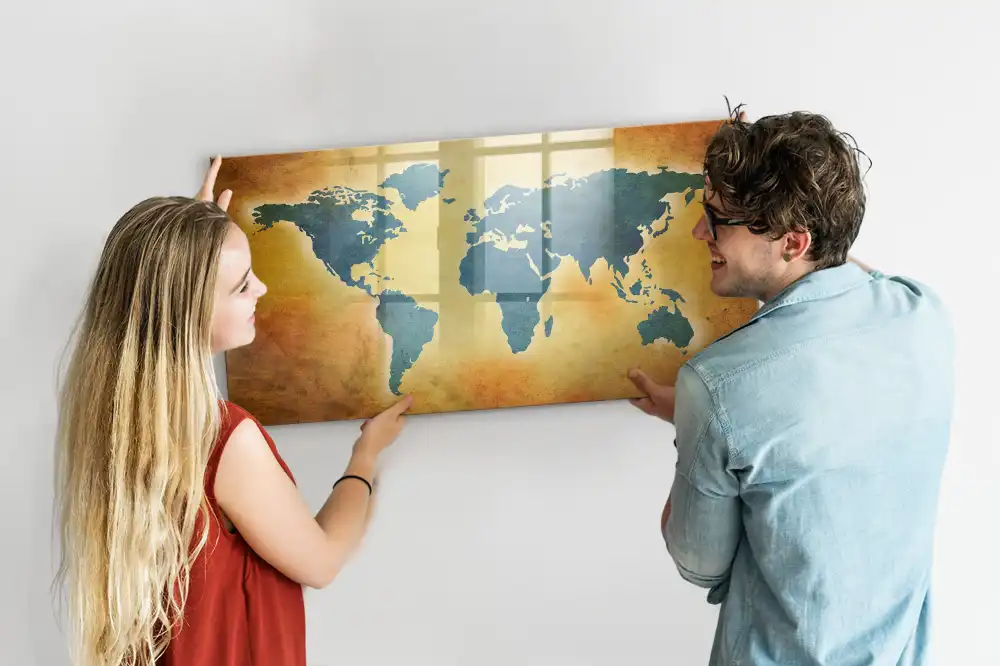 Tableau magnétique carte du monde classique