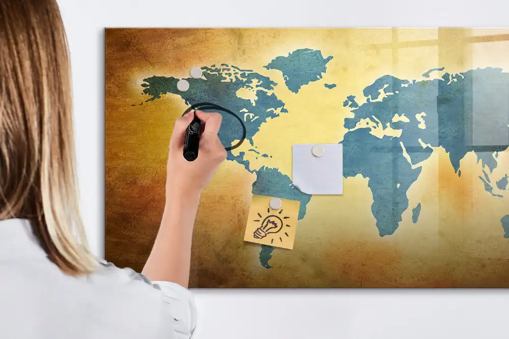 Tableau magnétique carte du monde classique