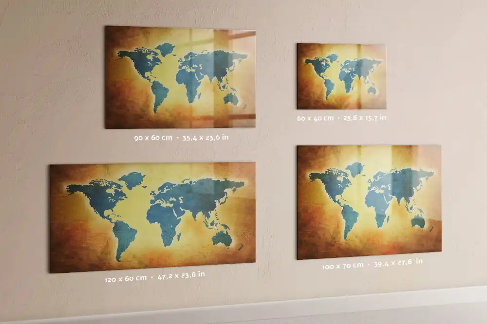 Tableau magnétique carte du monde classique