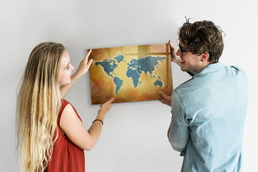 Tableau magnétique carte du monde classique
