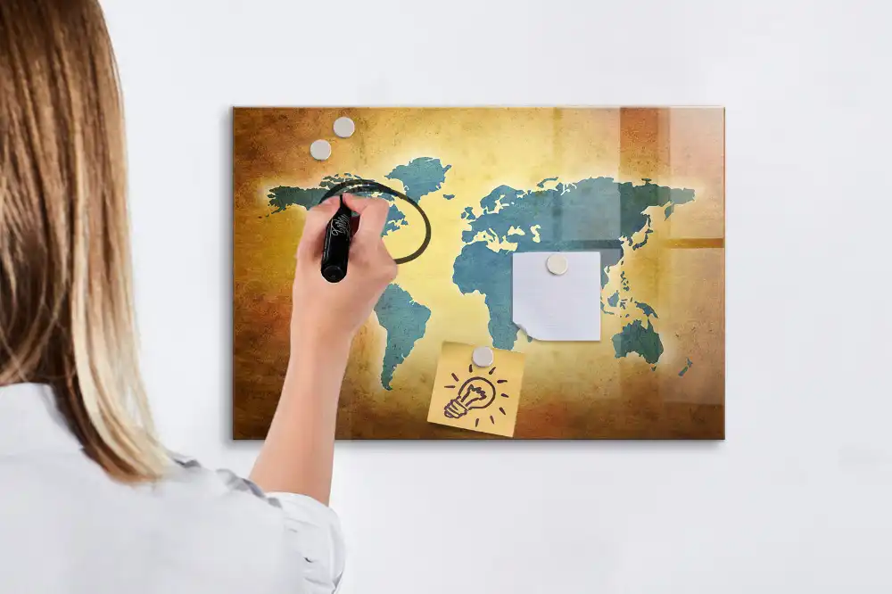 Tableau magnétique carte du monde classique