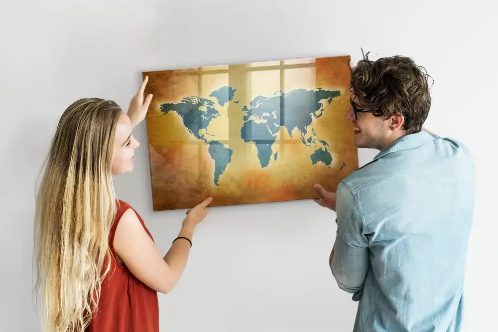 Tableau magnétique carte du monde classique