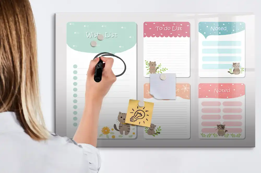 Tableau magnétique pour liste de rêves et souhaits