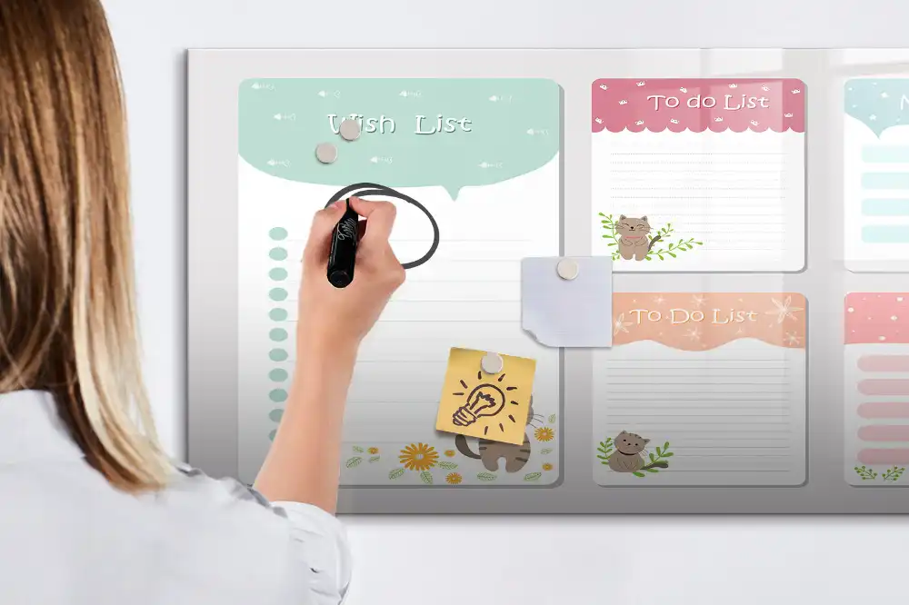 Tableau magnétique pour liste de rêves et souhaits