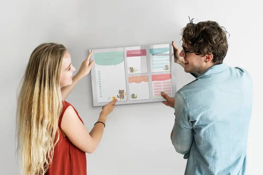 Tableau magnétique pour liste de rêves et souhaits