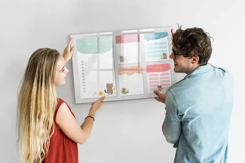 Tableau magnétique pour liste de rêves et souhaits