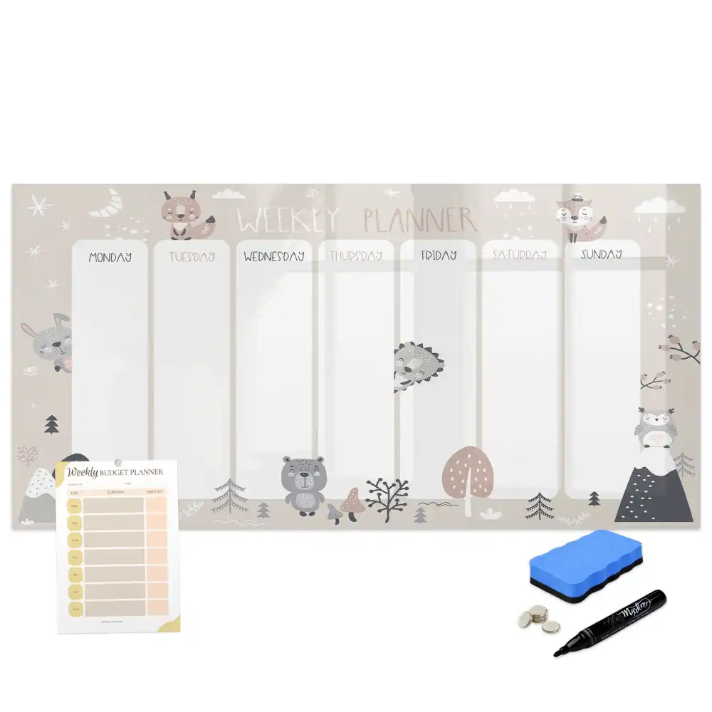 Tableau magnétique effaçable à motif animal pour organisation