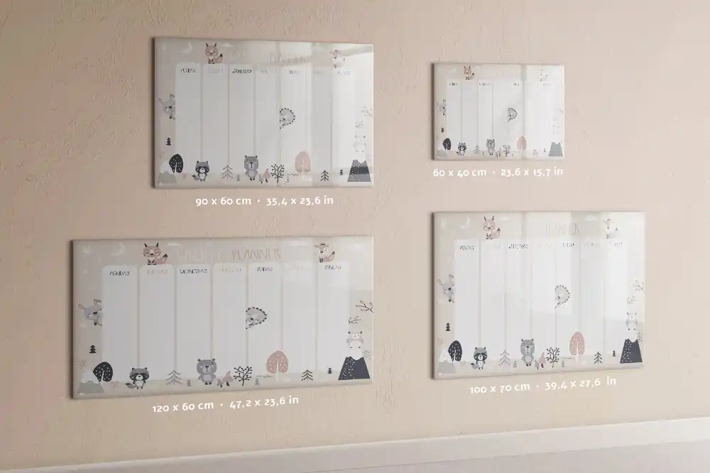Tableau magnétique effaçable à motif animal pour organisation