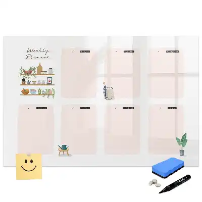 Tableau magnétique effaçable pour planning hebdomadaire des tâches