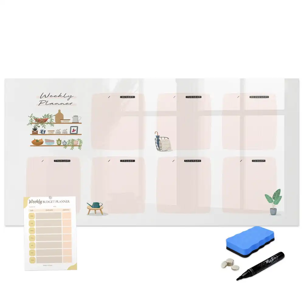 Tableau magnétique effaçable pour planning hebdomadaire des tâches