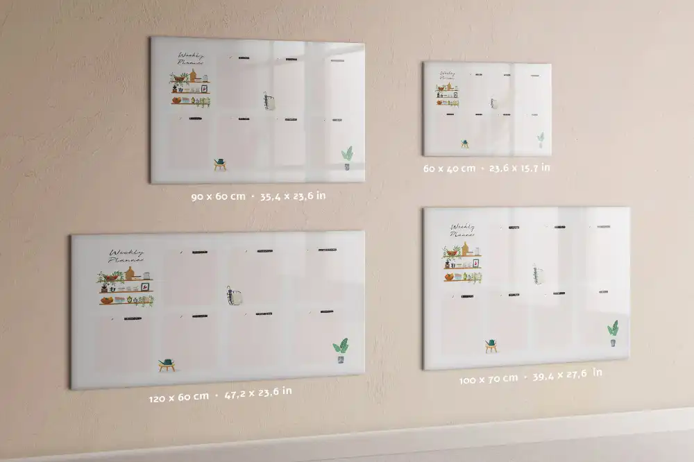 Tableau magnétique effaçable pour planning hebdomadaire des tâches