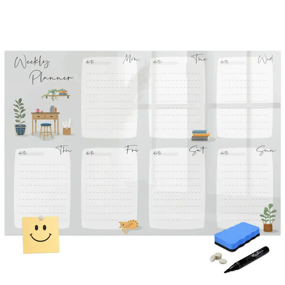 Tableau magnétique hebdomadaire de 7 jours pour calendrier