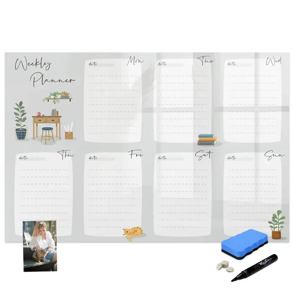 Tableau magnétique hebdomadaire de 7 jours pour calendrier