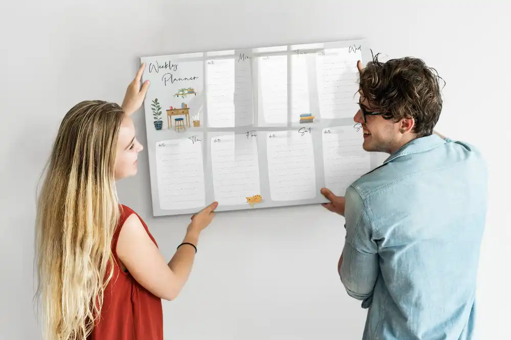 Tableau magnétique hebdomadaire de 7 jours pour calendrier