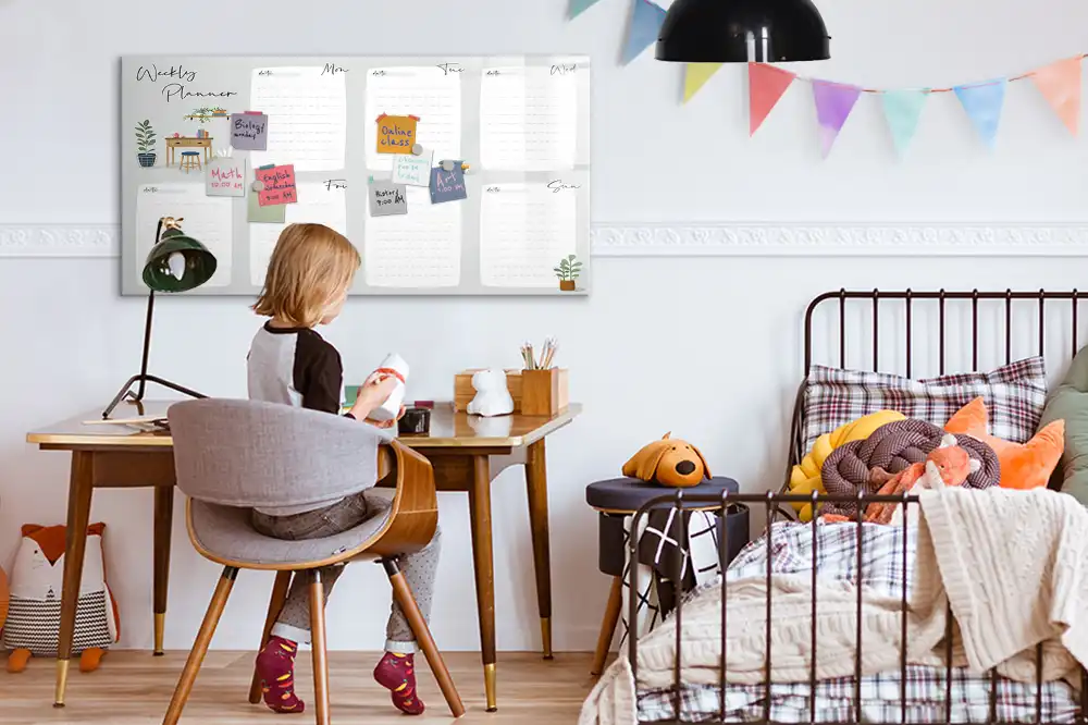 Tableau magnétique hebdomadaire de 7 jours pour calendrier