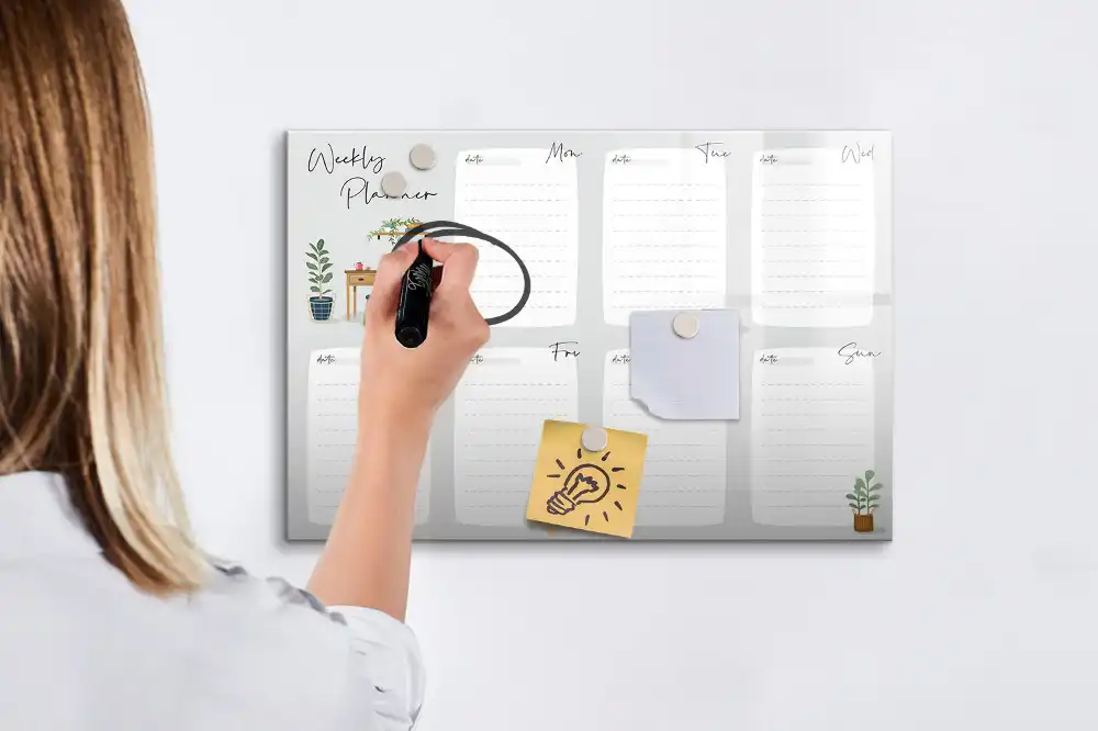 Tableau magnétique hebdomadaire de 7 jours pour calendrier