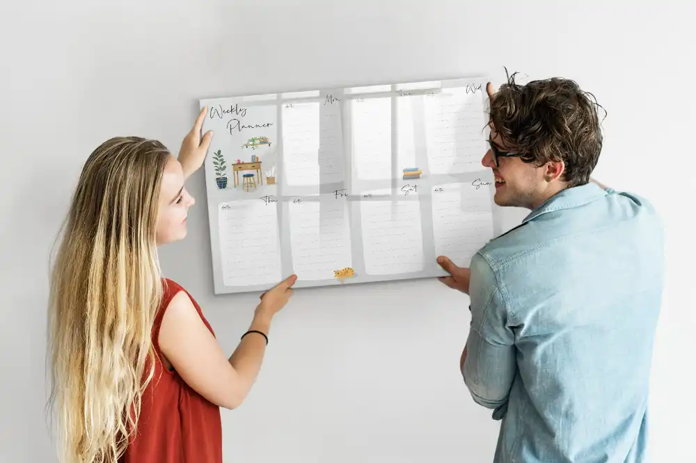 Tableau magnétique hebdomadaire de 7 jours pour calendrier
