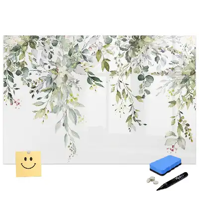 Tableau magnétique pour écriture motif nature printanière en fleurs