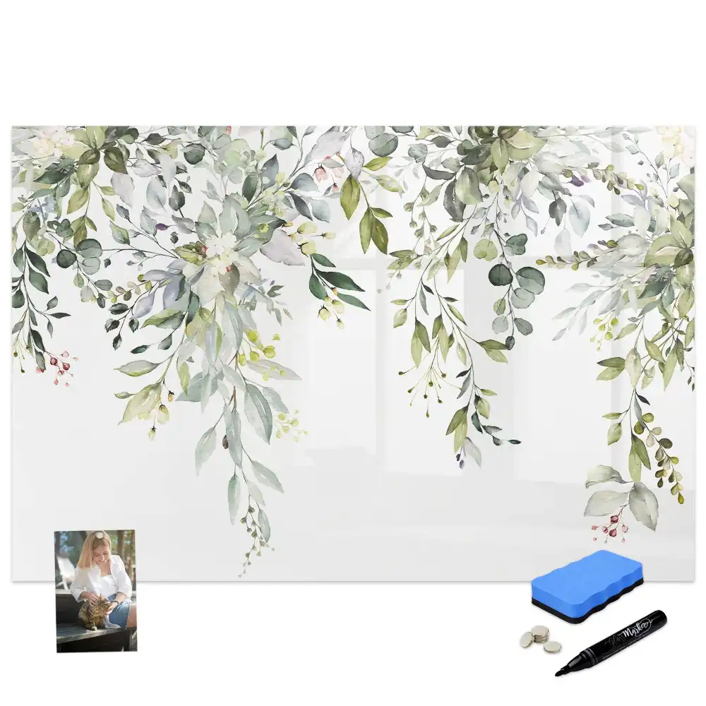 Tableau magnétique pour écriture motif nature printanière en fleurs