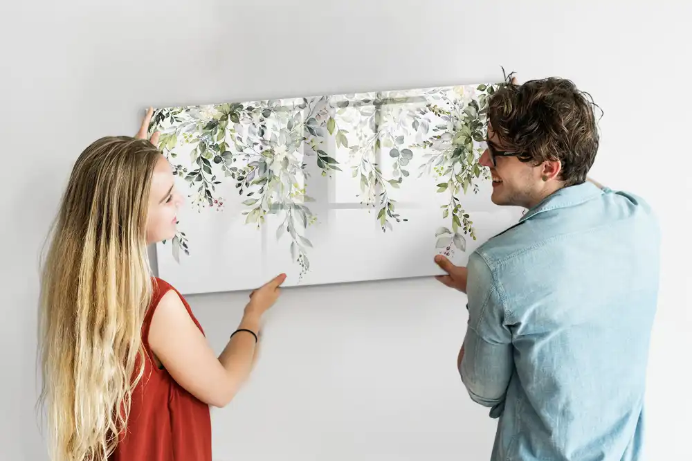 Tableau magnétique pour écriture motif nature printanière en fleurs
