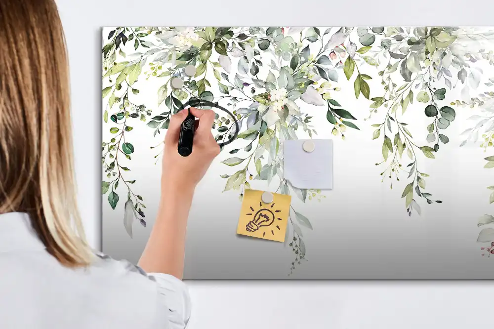 Tableau magnétique pour écriture motif nature printanière en fleurs