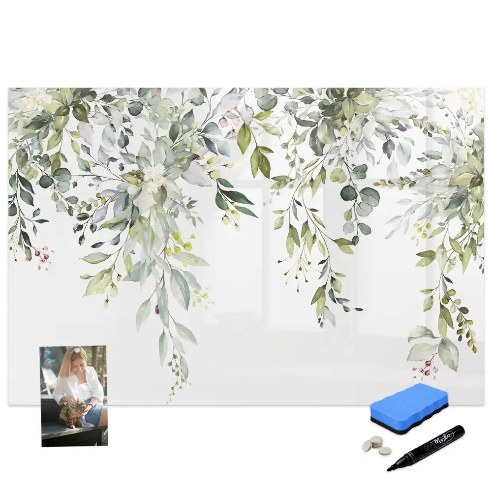 Tableau magnétique pour écriture motif nature printanière en fleurs