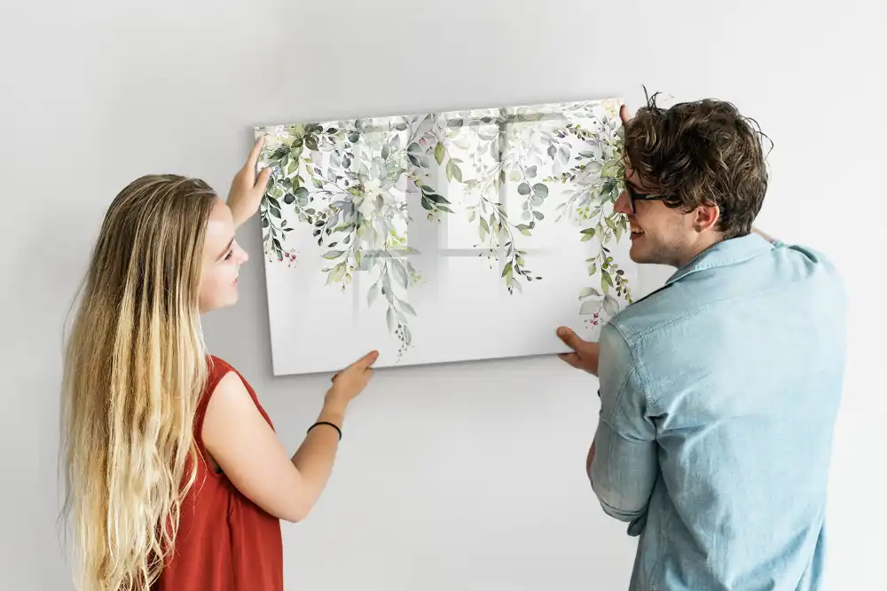 Tableau magnétique pour écriture motif nature printanière en fleurs
