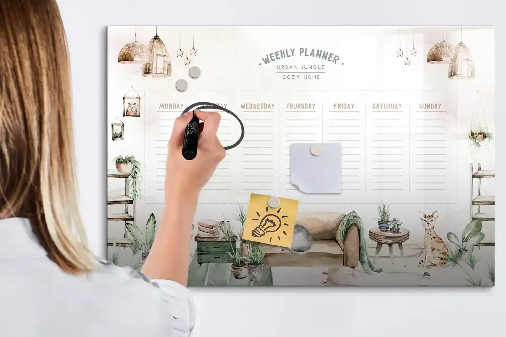 Tableau magnétique effaçable pour planification domestique
