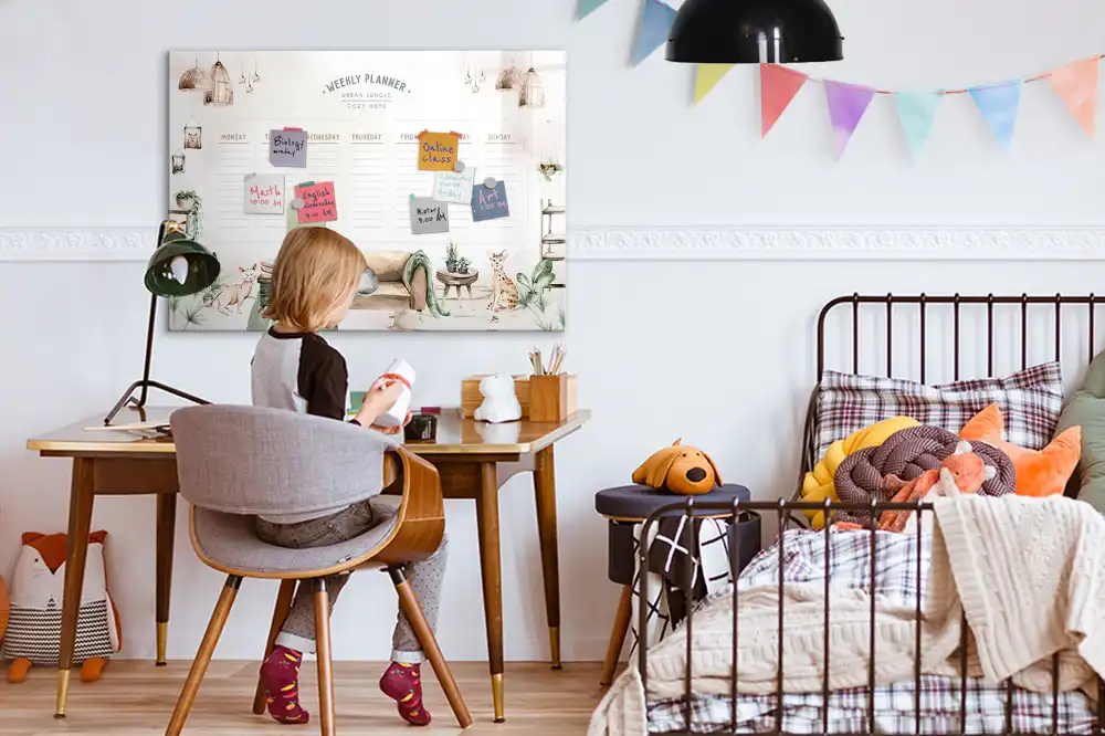 Tableau magnétique effaçable pour planification domestique