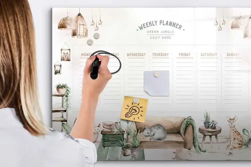 Tableau magnétique effaçable pour planification domestique