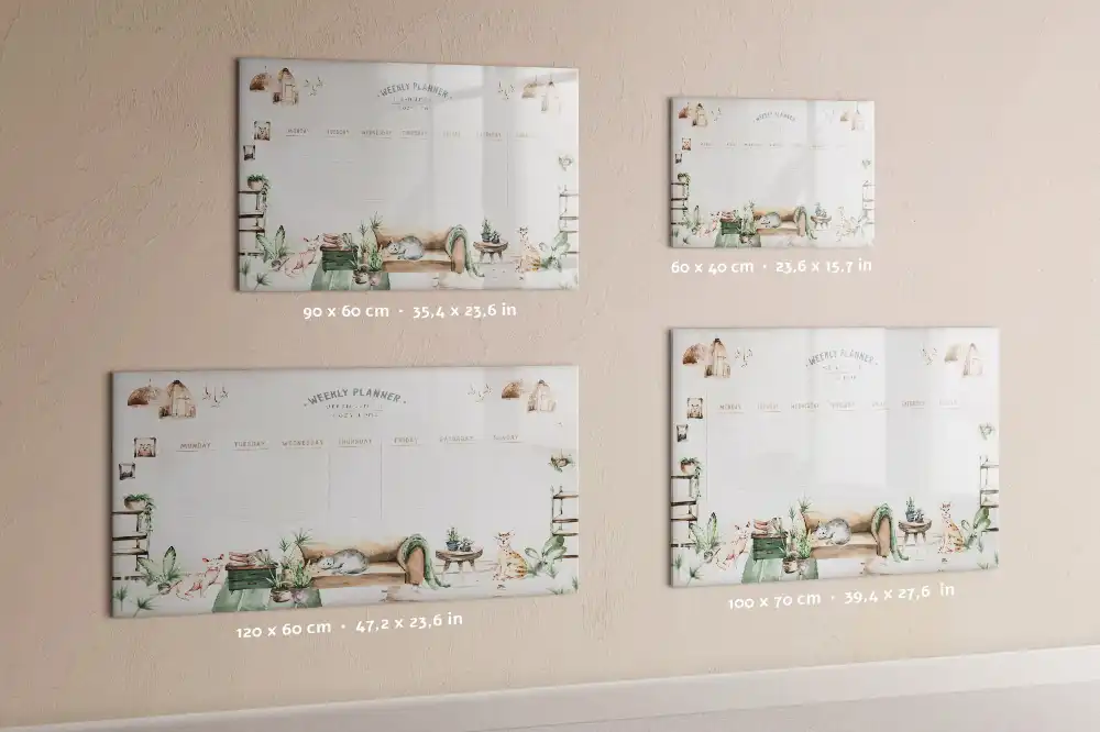 Tableau magnétique effaçable pour planification domestique