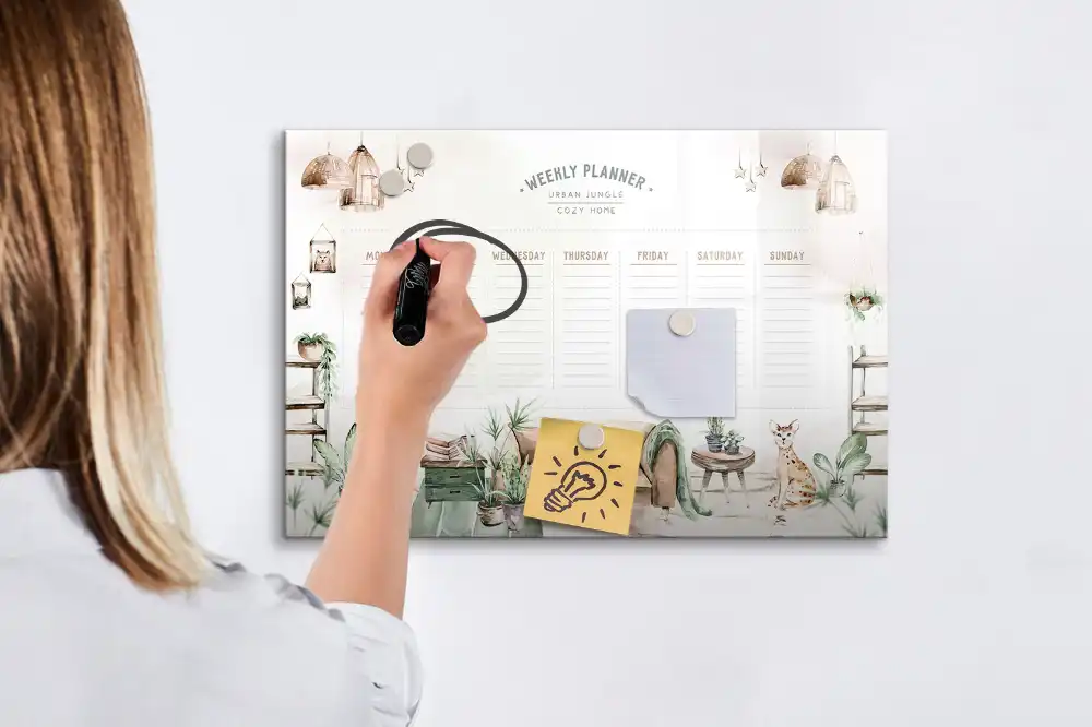 Tableau magnétique effaçable pour planification domestique