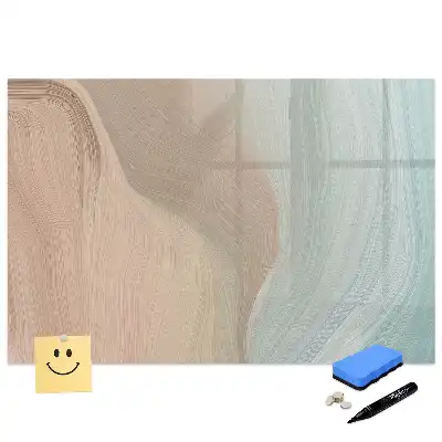 Tableau blanc magnétique effaçable à sec motif vagues abstraites