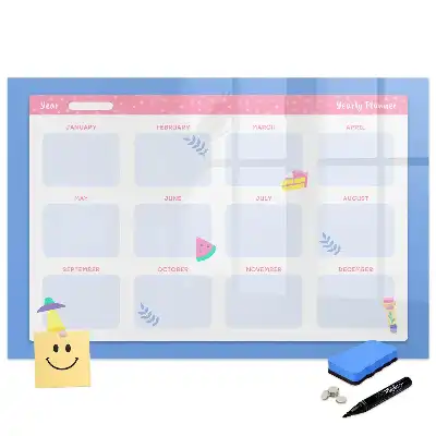Tableau magnétique effaçable de planification mensuelle