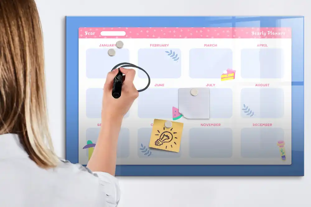 Tableau magnétique effaçable de planification mensuelle