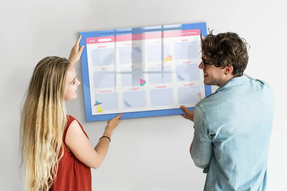 Tableau magnétique effaçable de planification mensuelle