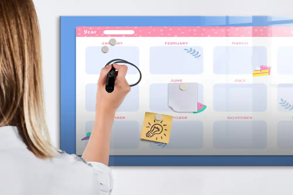 Tableau magnétique effaçable de planification mensuelle