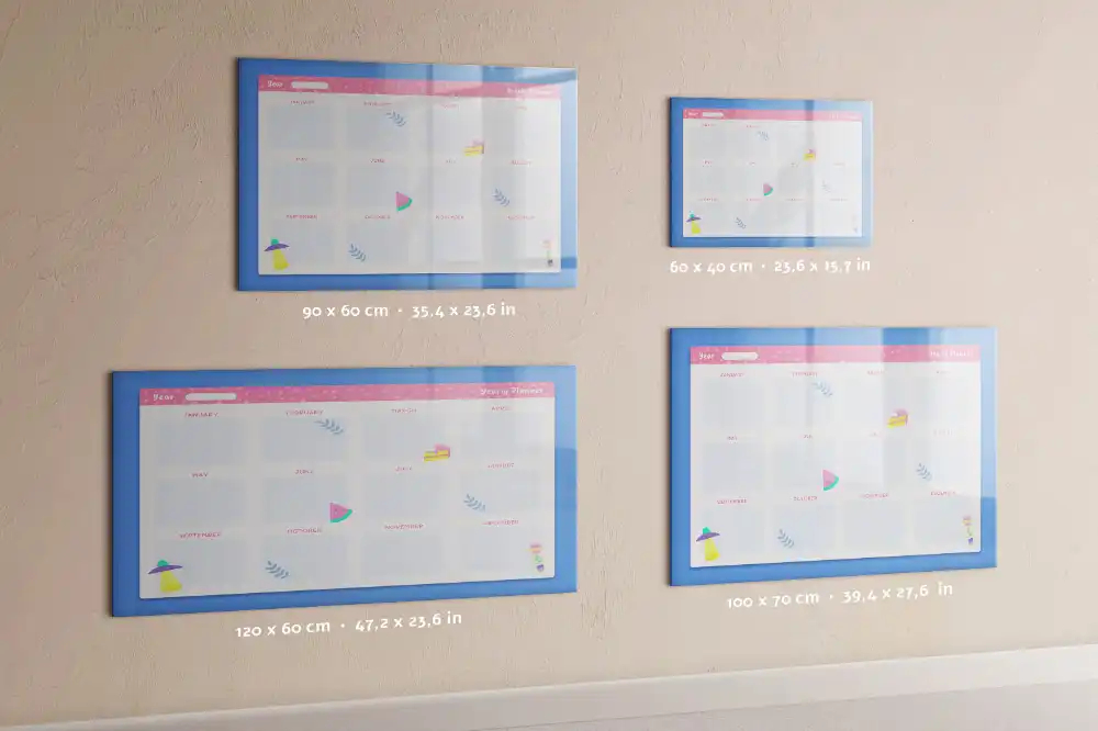 Tableau magnétique effaçable de planification mensuelle