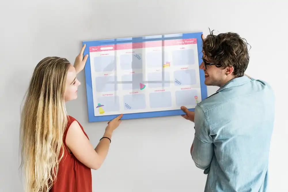 Tableau magnétique effaçable de planification mensuelle