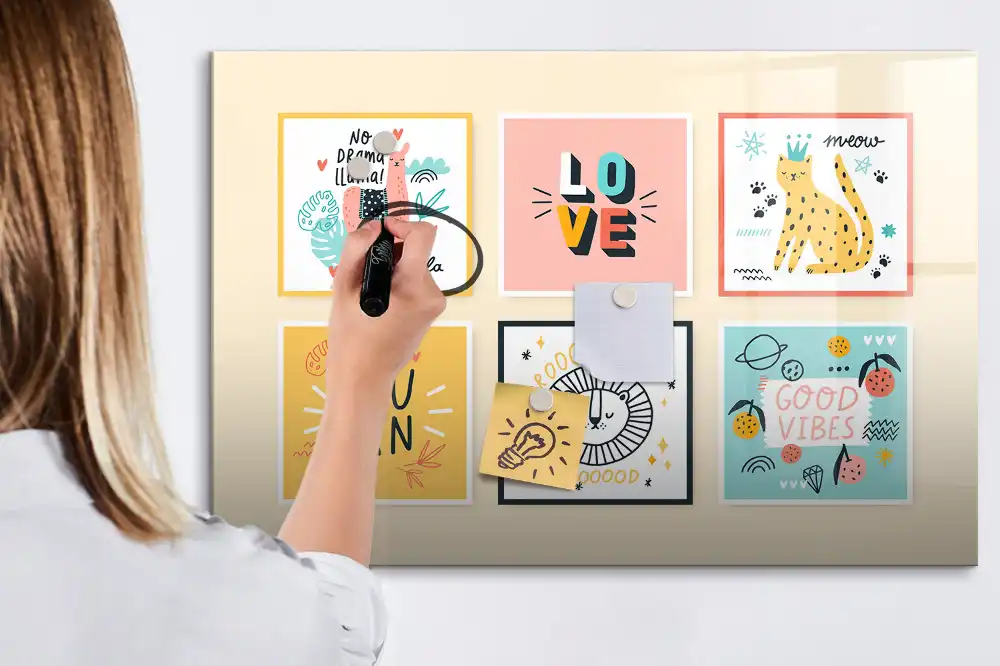 Tableau blanc magnétique effaçable à sec avec citations motivantes